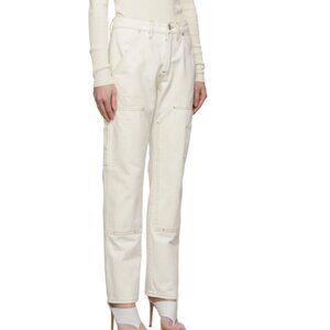Frame White Utility 'Le Slouch' Jeans